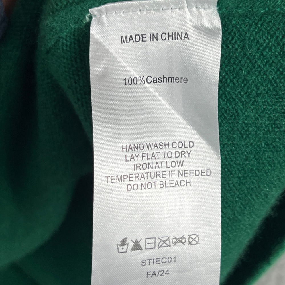 Quince Mongolian Cashmere Tee Everglade Green Short Sleeve Sweater Womens XL - Picture 8 of 11